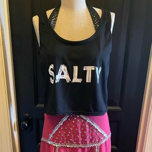 🧂SALTY🧂Cropped Black Tank Top Women’s Size M